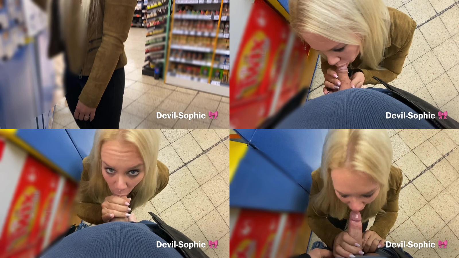 Devil Sophie – blowjob in the middle of the store