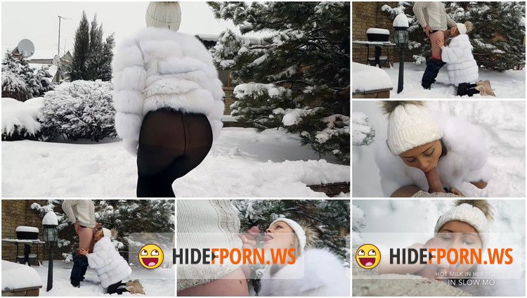 PornHub.com/PornHubPremium.com - yasmibutt - Outdoor winter blowjob and cum on her pretty face and mouth [FullHD 1080p]