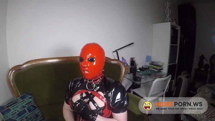 MissMaskerade - Miss Maskerade - Trailer Heavy Rubber Mask, Solo Pleasure by miss Maskerade in Latex Corset Gagged Playing with Dildo [FullHD 1080p]