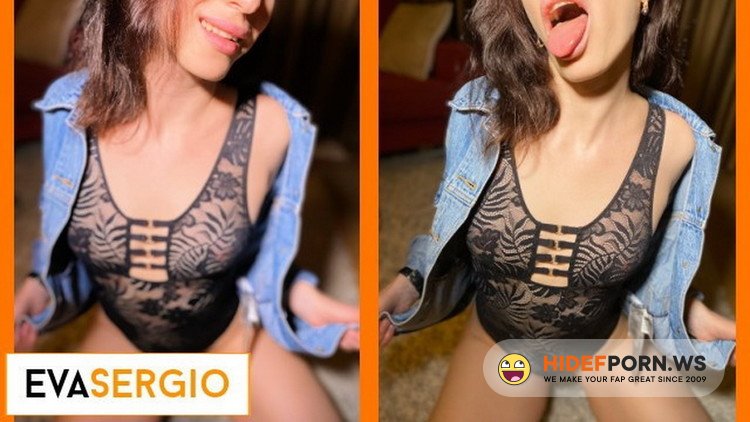 Porn.com - Eva Sergio - Girlfriend in Denim Jacket Gives Stranger a Perfect Blowjob with Facial [FullHD 1080p]