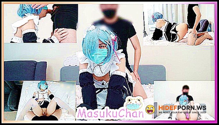 Masuku Chan - Cute girl with mask cosplay Rem play toys got fucked and cum in mouth [FullHD 1080p]