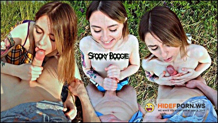 Spooky Boogie - CUM ON MY TITTIES AND FACE Virgin teen has blowjob titjob for the first time 4K POV PUBLIC OUTDOOR [FullHD 1080p]