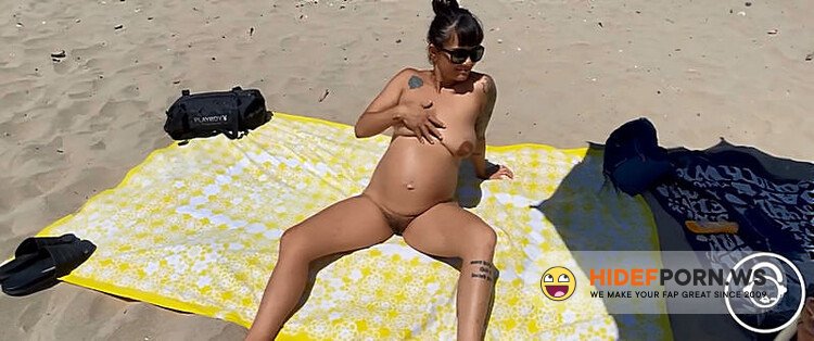PornHub.com - Marina Luca aka FrenchSlut - Pregnant Bukkake On The Beach [HD 720p]