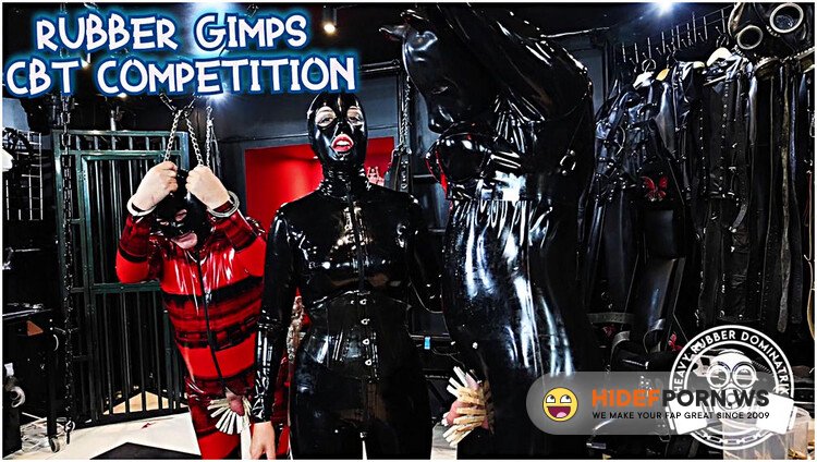 OnlyFans Rubber Gimps CBT Competition - Lady Bellatrix makes two latex slaves compete teaser [FullHD 1080p]