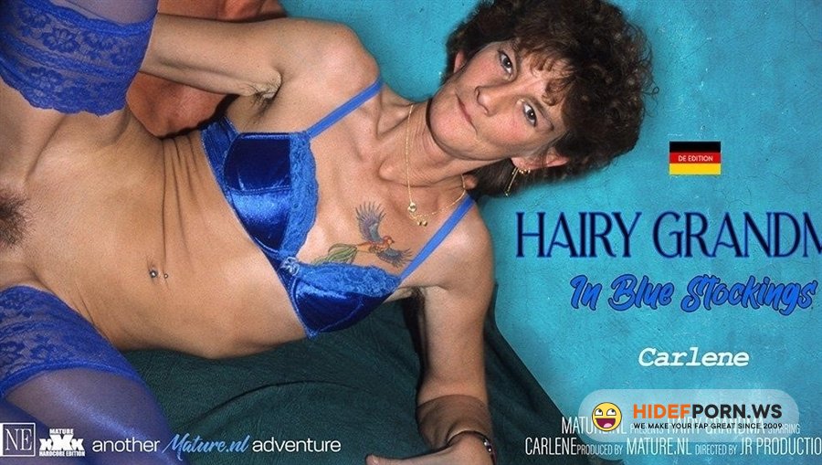 Mature - Carlene - Hairy Grandma Carlene Gets Fucked While Wearing Blue Stockings [2023/SD]