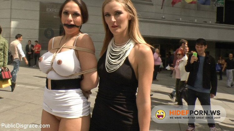Publicdisgrace.com/Kink.com - Mona Wales And Marta La Croft: Big Tit Spanish Supermodel Bound, Dragged Through Madrid City Center [HD 720p]