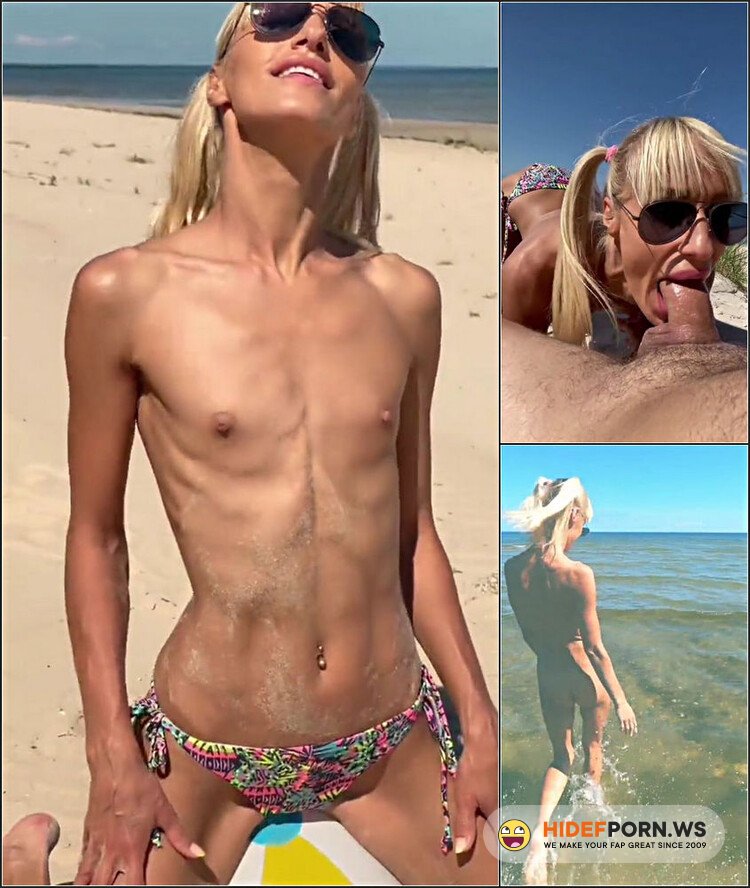 ModelsPorn - Saliva Bunny - Deepthroating Cock On a Public Beach Is The Best Way To Spend a Vacation For Skinny Hot Blonde [FullHD 1080p]