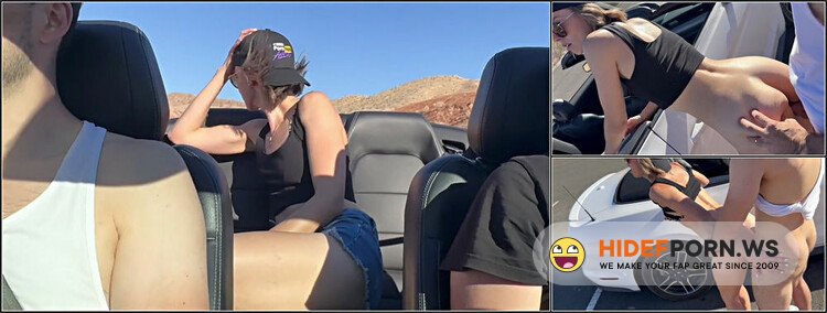 ModelsPorn - Serenity Cox - Wife Fucked Spit Roasted By Two Guys And Receives Creampie On Public Road In The Nevada Desert [FullHD 1080p]