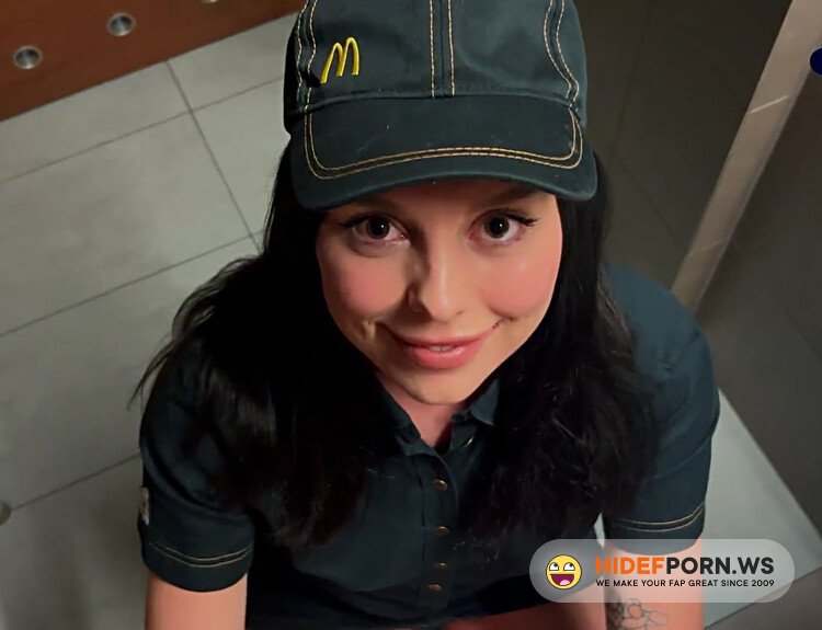 Eva Soda - Risky Public Sex In The Toilet. Fucked a McDonald s Worker Because Of Spilled Soda! - Eva Soda [FullHD 1080p]
