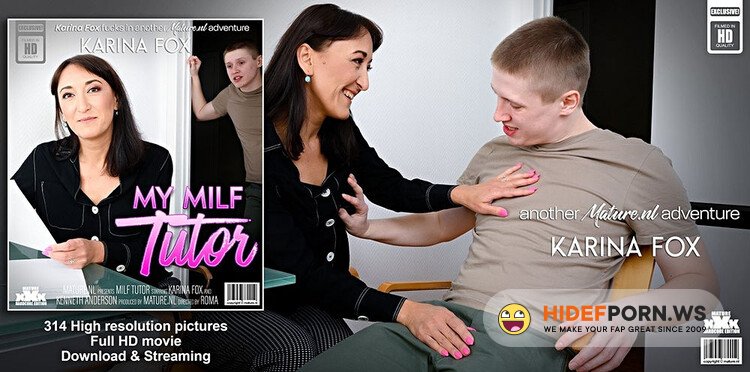 Mature.nl - Karina Fox - 43, Kenneth Anderson - 24 - Naughty small breasted MILF Tutor Karina Fox with her shaved pussy is fucking her young student [Full HD 1080p]