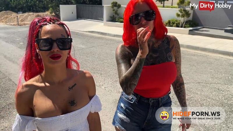 Onlyfans - Kinky MILF Amateurs Humeyra Ophelia and CatCoxx Share Big Thick Cock In Threesome [FullHD 1080p]