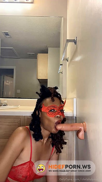 Onlyfans - Masked Christalynkbri Blows Dildo On The Wall 1080p [SD 1080p] - 2026