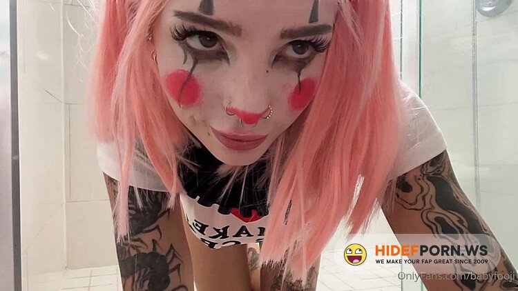 Onlyfans - BabyFoogi Clown Shower Masturbation  Masturbation  Cosplay  Shower  Bathroom  Tattoos  Clit Rubbing  Dildo  Blowjob  Reverse Cowgirl  Doggy Style [FullHD 1080p] - 2026